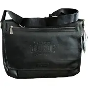 Kenneth Cole Black Leather Messenger Laptop Bag Guinness Blonde Ale Beer NWT