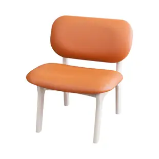 Boden-梅森實木橘色皮餐椅/單人座休閒椅-62x65x73cm