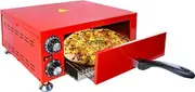 Electric Pizza Oven Indoor, 12" Countertop Pizza Oven with Adjustable Temperature & 60 Minutes Timer, Stainless Steel Pizza Maker Table Top Pizza Cooker, Heats up to 300℃, Large Viewing Window