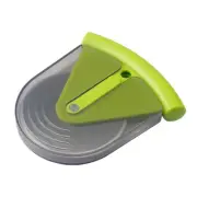 Small Stainless Steel Pizza Wheel Cutter Slicer with ABS Cover (Green)