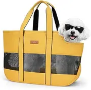 Portable Pet Tote Bag for Summer – Stylish Mesh Design with Comfortable Carry Handles for Dogs and Cats, Spacious and Breathable Carrier for Pet Travel