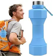 Gym Water Bottles, 650ml Travel Cup Water Bottle, Portable Travel Accessories Foldable Sport Accessories for Cycling Running Fitness Camping