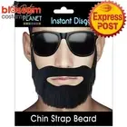 AC2151 Rapper Mens Black Chin Strap Costume Beard Ali G 80s MC Hammer Hip Hop