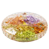 在飛比找蝦皮商城優惠-歐式現代創意客廳干果盤分格帶蓋過年糖果干果盒透明亞克力干果盤