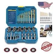 39-Piece Bolt Extractor Set with Multi-Spline Drill Bits for Stubborn Fasteners