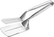 GANAZONO 1Pc Stainless Steel Food Clip Multifunction Kitchen Serving Tongs for Barbecue Salad and Bread Heat Resistant and Gripper Tool for Home and Restaurant Use