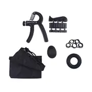 Hand Grip Strengthener Kit Grip Strength Trainer Ball Adjustable Hand Gripper Finger Exerciser Black