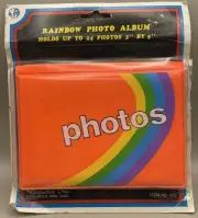 Vintage Orange Retro 80’s Rainbow Photo Album Holds 24 3”x5” Photos