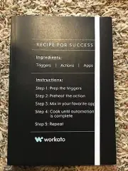 Workato black Paperback Lined Notebook Journal 8 1/2" X 5 5/8" New