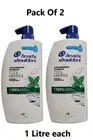 2 X Head & Shoulders Cool Menthol Anti-Dandruff Shampoo 1 Litre Each