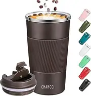 Travel Coffee Mug Spill Proof 12 oz (380ml), Insulated Coffee Mug with Leakproof Lid, Stainless Steel Vacuum Insulated Tumbler Thermal Coffee Cup for Hot and Cold Drinks -380ml,Brown