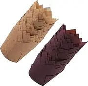 Ciieeo 200Pcs Flower Shape Muffin Liners Oilproof Cake Baking Cups for Cupcakes Cakes Treats Dark Brown Light Brown for Parties Events