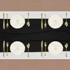 2 Pcs Black Chiffon Table Runner 27.5" x 118" Romantic Table Runner