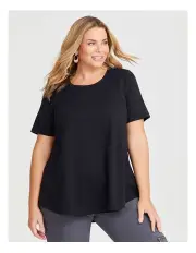[Taking Shape] Organic Swing Short Sleeve Tee in Black