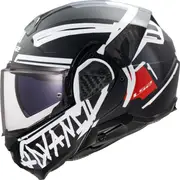 LS2 FF910 Advant II Tape, modular helmet , color: Matt Black/White , size: XS
