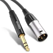 1/4 to XLR Cable 6.35mm TRS to XLR Male Nylon Braid Quarter inch TRS to XLR