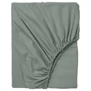 DVALA fitted sheet, grey-green, Single