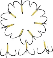 Three Anchor Hook 10pcs Metal Treble Hooks Kit for Saltwater Bait Fishing and for Catching Fish