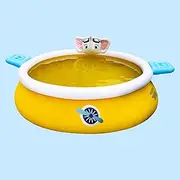 Inflatable Swimming Spray Pool Outdoor Round Air Top Ring Collapsible Kids Pool Includes Patches for Kids and Adults with Pump for Outdoor Backyard Beach(Yellow,2.4m/8ft)