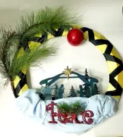 Christmas Wreath Charlie Brown Linus Blanket With Nativity