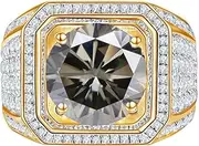 [LOEXZAH] 1CT Moissanite Rings for Men Mens Diamond Wedding Bands 18K 925 Sterling Silver Moissanite Ring Moissanite Engagement Rings Mens Diamond Rings Gold Diamond Promise Ring for Him