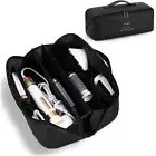 CTWWFS Leather Hair Tools Travel Bag, Airwrap Travel Case for Dyson/Shark