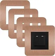 JJWNMLL 4 Pcs Light Switch Cover Plates,Light Switch Surround,Surround Single Light Switch Cover,Switch Sticker Cover,WallFor Home Wall Switch Decoration (8.6cm*8.6cm, Platinum)