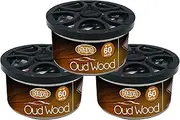 Flava Couture Aftershave & Perfume Inspired Car Scents Air Freshener Tin - Oud Wood (Pack of 3) Strong, Long Lasting Car Air Freshener for Car, Truck or Van