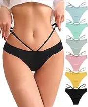 [abandi] Women’s Seamless Underwear Criss Cross Hollow Out Bikini Panties Illumination String No Show Hipster Briefs