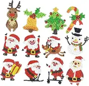TOBBOMEY Adhesive Diamond Drawing Stickers Boys and Girls Toys Christmas Themed Sticker Set for Children's Crafts