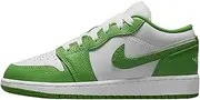 [Nike] Air Jordan 1 Low, White/Chlorophyll-lightening, 5.5 Big Kid