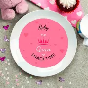 Personalised Plate with Hearts and Crown