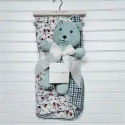 NWT Laura Ashley Blencow Sprig Baby Blanket & Plush Toy Gift Set