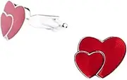[DYCJLL] Tie bar Red Heart Cufflink and Tie Clip Set For Men Necktie Clip Cufflinks Wedding Tie Pin Gift Box Set Gifts (Color : 2)