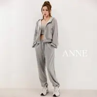 在飛比找蝦皮商城優惠-ANNE｜運動套裝 連帽短外套 鬆緊腰棉褲【AO10205】