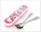 小花花日本精品♥Hello Kitty 點心 粉色 點點 湯匙 叉子 不銹鋼 環保餐具組 湯叉組 附盒 11174301