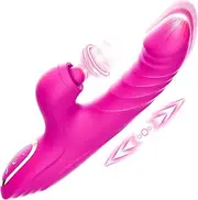Rabbit Shaped Rechargeable Adult Toy Massager - Vibrating Toy Rabbit Vibrator with 10 Vibrations 7 Thrust Modes with Licking, G-Spot Sucking Toy for Women Couple Pleasure Games