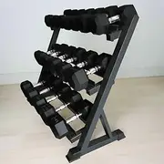 BRIXX 5kg - 30kg Hex Dumbbell Set & Rack | 6 Pairs - 210kg Package