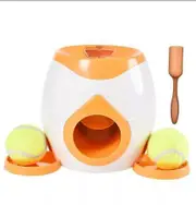 Orange Double Hole Dog Food Reward Machine Interactive Training Toy Intelligent Automatic Feeder for Pets