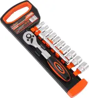 12-Pieces 1/4" Ratchet Socket Wrench Set, Drive Socket Set, 4mm -13mm Sockets and, Quick Released Ratchet Handle and 10 cm Extension Bar