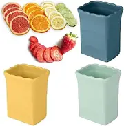 Cup Slicer 3 Pcs, Stainless Steel Fruit Slicer Cutter Cup, Strawberry Slicer Grape Cutter Banana Slicer