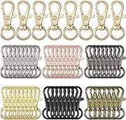 56 Pieces Swivel Clasps Lanyard Snap Hooks Keychain Clip Hook Metal Lobster Claw Clasps Swivel Lanyards Snap Hooks Strap Swivel Lanyard Clips for Keychain Purse Hardware Sewing Craft, 7 Colors