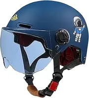 Retro 3/4 Open Face Motorcycle Kids Hel-met for 2-14 Years Old Child Boys Girls Electric Scooter Bicycle Half Hel-Mets Toddler Go-Kart Dirt-Bike Moped ATV,DOT Approved