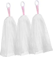 OHPHCALL 3 Pack Net Face Soap Saver Drawstring Design Easy Foam Durable Pe Material