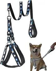 Dog Leash Harness | Puppy Running Belt Reflective | Adjustable Comfortable Non-Slip Harness Leash for Outdoor Walking Medium Dogs Large Breed Pet Safety