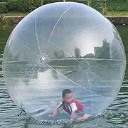 Inflatable Water Walking Ball (1.3/1.5M/1.8M/2M/2.2M/2.5M Diameter), Clear Zorb Ball with Electric Air Pump & Zipper for Pool, Lake, River, Giant Rolling Bubble Ball for Water Sports & Fun Dia2.2