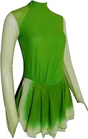 [Zagitova] Figure Skating Dress for Girls, Breathable High Collar Backless Women Dance Outfits Team Competition Uniform