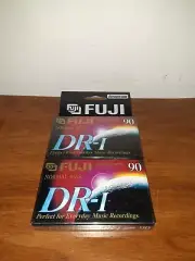 FUJI Normal Bias DR-I 90 CASSETTE TAPE Extraslim Case 2-Pack NEW Sealed