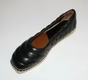 FRANCO SARTO KIYA BLACK LEATHER ESPADRILLE US 8M
