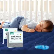 2 Pack Crib Mattress Protector Sheets Fitted Waterproof Crib Mattress Pad Cov...